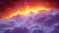 Majestic Fiery Sky with Surreal Purple Clouds