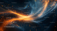 Abstract Fiery Swirl with Glowing Particles