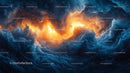 Fiery Nebula with Swirling Cosmic Clouds in Deep Space
