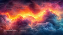 Vivid Clouds Illuminated by Fiery Sunset
