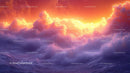 Dramatic Ocean Waves Under Vibrant Sunset Sky