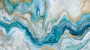 Turquoise and Gold Abstract Marble Texture