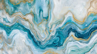 Turquoise and Gold Abstract Marble Texture