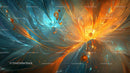 Vibrant Fractal Art with Fiery and Cool Tones