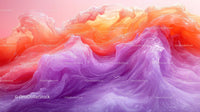 Vibrant Abstract Waves in Purple and Orange Hues