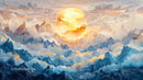 Surreal Sunrise Over Majestic Fantasy Mountains