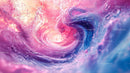Vibrant Swirling Water with Pink and Blue Hues