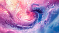 Vibrant Swirling Water with Pink and Blue Hues