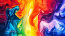 Vibrant Abstract Swirl of Rainbow Hues