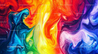 Vibrant Abstract Swirl of Rainbow Hues