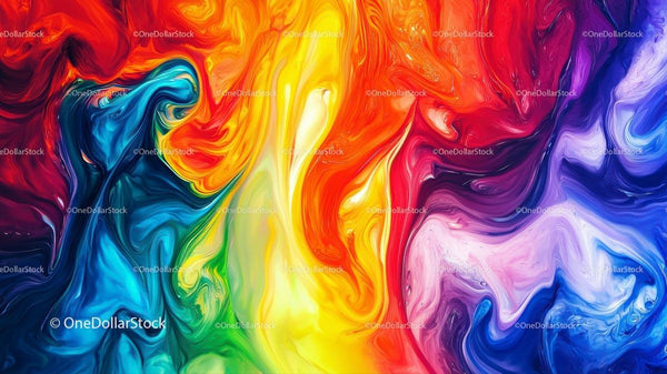 Vibrant Abstract Swirl of Rainbow Hues