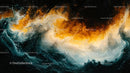 Fiery Ocean Waves in Dramatic Abstract Art