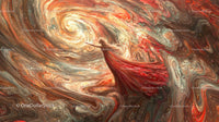 Elegant Female Figure in Cosmic Swirl
