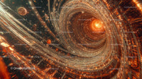 Vibrant Cosmic Swirl with Glowing Vortex