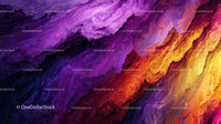 Vivid Abstract Wave with Purple and Orange Hues