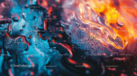 Vibrant Abstract Texture with Fiery Swirls