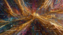 Abstract Cosmic Explosion with Vibrant Galaxies