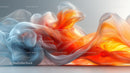 Vibrant Flowing Abstract Waves in Orange and White