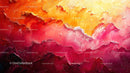 Vibrant Abstract Painting with Bold Orange and Red Tones