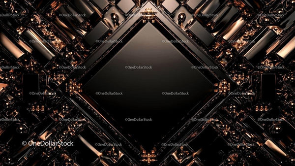 Futuristic Metallic Geometric Abstract Art
