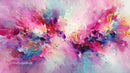 Vibrant Abstract Painting with Bold Pink and Colorful Hues