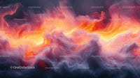 Dynamic Swirling Fire and Smoke in Vibrant Colors