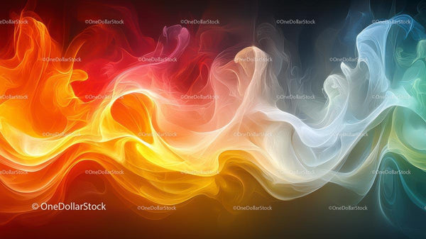 Vibrant Abstract Smoke Art with Fiery Hues