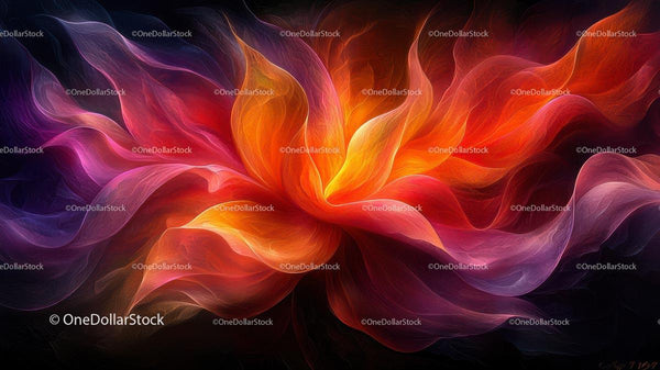 Abstract Fiery Bloom with Vibrant Swirling Colors