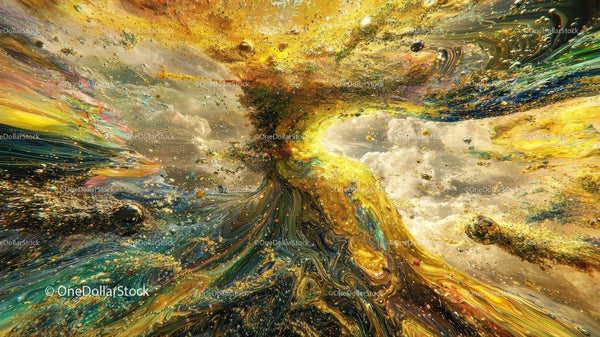 Vibrant Abstract Swirling Cosmic Vortex
