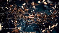Intricate Metallic Abstract Network with Fractal Design