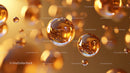 Floating Golden Droplets with Reflective Surface