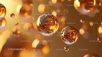 Floating Golden Droplets with Reflective Surface