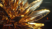 Golden Abstract Art with Crystal-like Petals