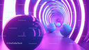 Futuristic Neon Tunnel with Glowing Spheres
