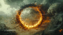 Fiery Ring Exploding in Dramatic Sky