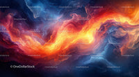 Vibrant Swirling Abstract with Fiery Colors