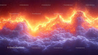 Dramatic Fiery Sunset Over Majestic Clouds