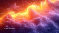 Vibrant Cosmic Waves with Orange and Purple Glow