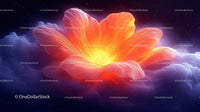 Ethereal Cosmic Flower with Glowing Petals Amidst Stars