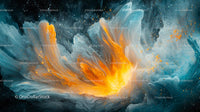 Fiery Cosmic Explosion with Swirling Waves of Color