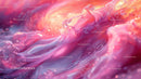 Vibrant Pink and Orange Fluid Abstract Artwork