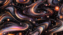 Colorful Abstract Cosmic Swirls with Starry Patterns