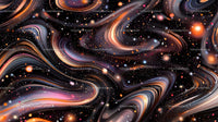 Colorful Abstract Cosmic Swirls with Starry Patterns