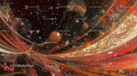 Vibrant Cosmic Swirls in Abstract Space Art