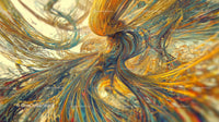 Dynamic Swirling Abstract with Vibrant Yellow and Blue Hues
