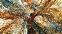 Vibrant Abstract Fractal Art with Dynamic Swirls