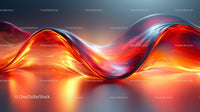 Abstract Vibrant Curves in Fiery Orange and Red Tones