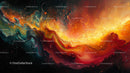 Fiery Swirling Abstract Fluid Painting