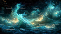 Vibrant Cosmic Waves in a Starry Galactic Scene