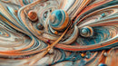 Colorful Abstract Swirls with Planetary Design